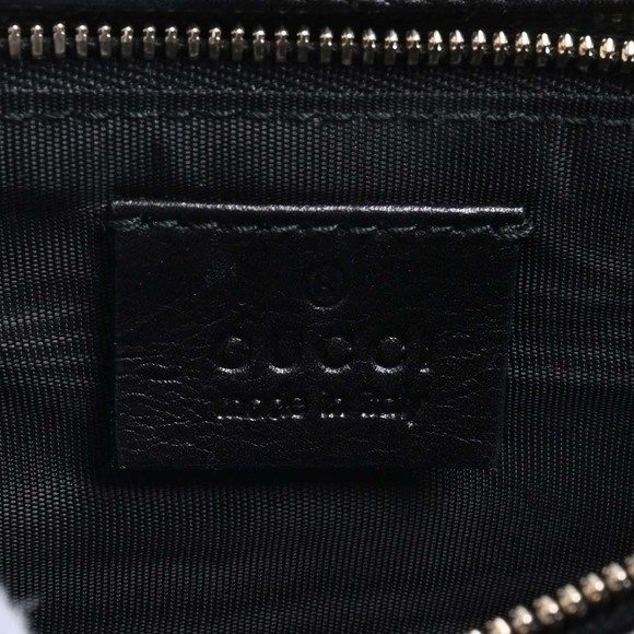 Gucci Leather Embossed Double Handbag Black - Picture 6 of 9